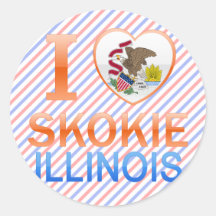 I Love Skokie, IL Round Sticker