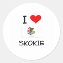 I Love SKOKIE Illinois Round Stickers