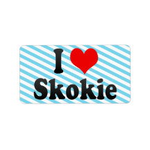 I Love Skokie, United States Address Label