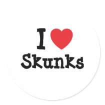 I love Skunks heart custom personalized