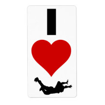 I Love Skydiving (Vertical) Personalized Shipping Label