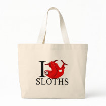 I Love Sloths Tote Bags