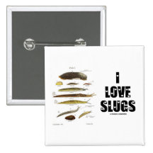 I Love Slugs (Naturalist / Nature) Pinback Buttons