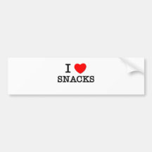 I Love Snacks Bumper Sticker