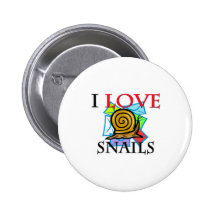 I Love Snails Pinback Button