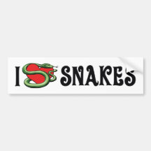I Love Snakes Bumper Sticker