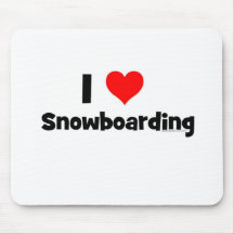 I Love Snowboarding Mouse Pads