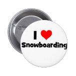 I Love Snowboarding Pinback Button