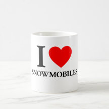 I Love Snowmobiles Coffee Mugs