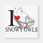 I Love Snowy Owls Magnets