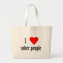 I Love Sober People Canvas Bag