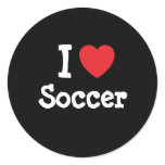 I love Soccer heart custom personalized stickers
