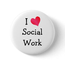 I Love Social Work Pinback Button
