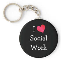I Love Social Work Key Chains