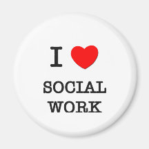 I Love Social Work Refrigerator Magnet