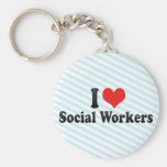 I Love Social Workers Key Chain