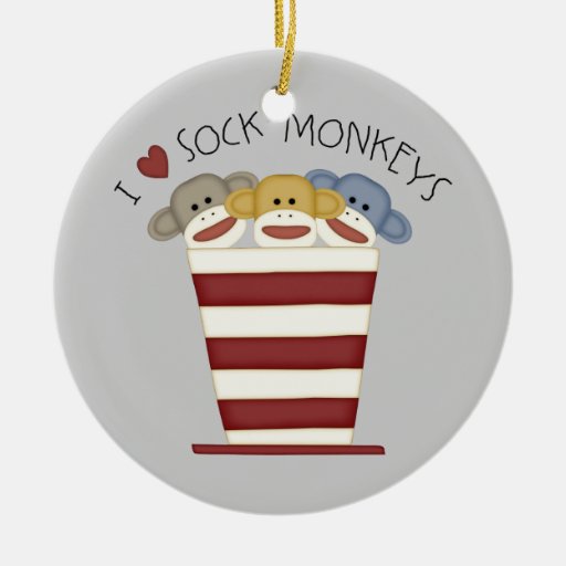 I LOVE SOCK MONKEYS Ornament