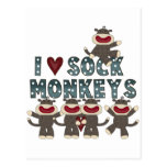 I Love Sock Monkeys Tshirts and Gifts Post Card