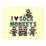 I Love Sock Monkeys Tshirts and Gifts Postcard
