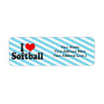 I Love Softball Custom Return Address Label