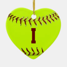 I Love Softball Ornament