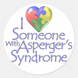 I Love Someone With Asperger's Round Stickers