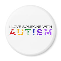 I Love Someone With Autism Refrigerator Magnet