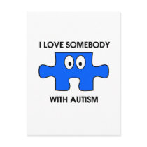 I love someone with autism postcard