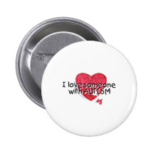 I Love Someone With Autism (Puzzle Heart) Pins