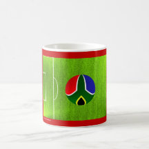 I Love South Africa football soccer flag mug