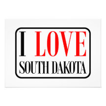 I Love South Dakota Design Personalized Invitations