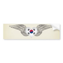 I Love South Korea -wings bumper stickers