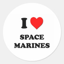 I Love Space Marines Stickers