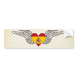 I Love Spain -wings Bumper Stickers