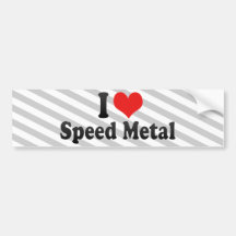 I Love Speed Metal Bumper Sticker