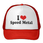 I Love Speed Metal Mesh Hats
