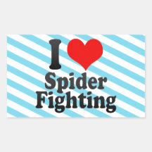 I love Spider Fighting Rectangle Sticker