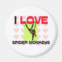 I Love Spider Monkeys Refrigerator Magnets