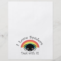I love spiders deal with it full color flyer