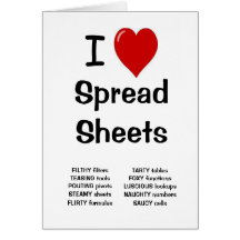 I Love Spreadsheets Greetings Card - Add a Caption