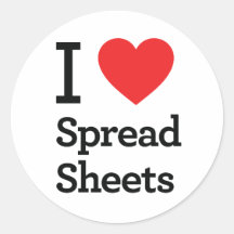 I Love Spreadsheets Sticker