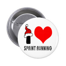 I Love Sprint Running Design Pinback Button