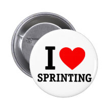 I Love Sprinting Pinback Button