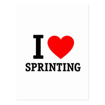 I Love Sprinting Post Cards