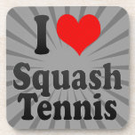 I love Squash Tennis Beverage Coasters
