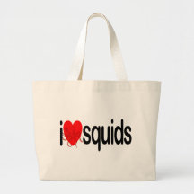 I Love Squids Tote Bags