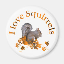 I Love Squirrels Fridge Magnet