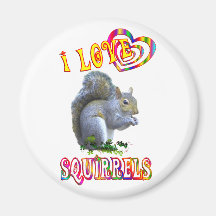 I Love Squirrels Fridge Magnets