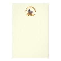 I Love Squirrels Personalized Stationery