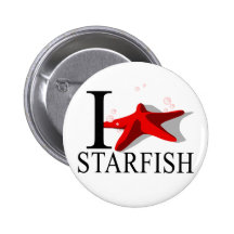 I Love Starfish Buttons